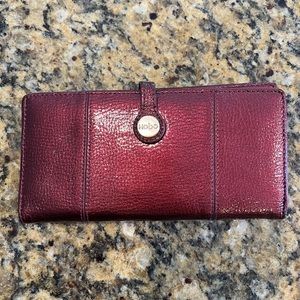 Patent leather HOBO wallet